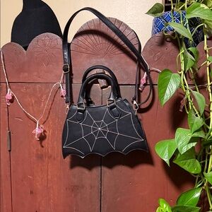 Stylish Black Spider Web Handbag